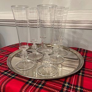 6 Champagne Abigails La Boheme 8-Ounce Flute Champagne Glass, 9" Clear